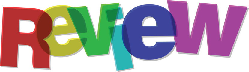 Colorful Review Text Graphic for Feedback and Assessment Purposes in Various Contexts Online Marketing and Business