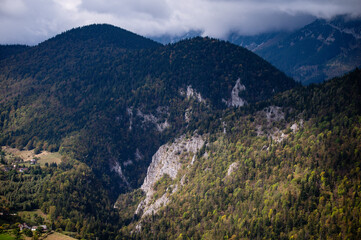 Fototapeta premium alpine rural landscape near Brasov Magura Transylvania Romania