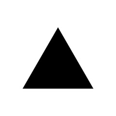 Triangle up arrow or pyramid flat vector icon isolated on transparent background