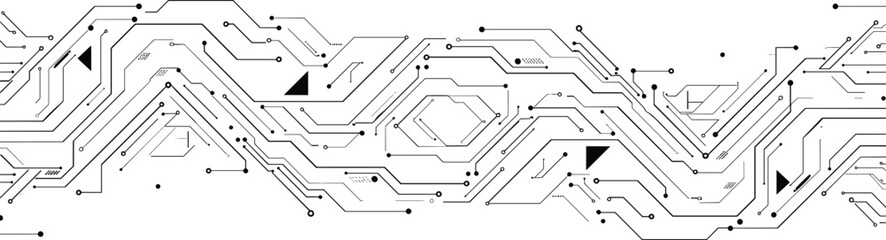 Abstract futuristic circuit board vector pattern background, digital technology connection lines design, electronic data network texture for modern tech