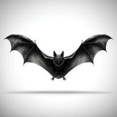 Fototapeta premium A bat is depicted in graphic design with its wings outstretched on a minimal background