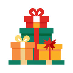 Stack of colorful gift boxes for christmas day