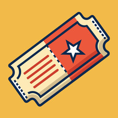 Creative Ticket Vector Icon in Flat Style