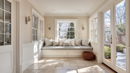 Fototapeta premium modern sunroom with beautiful architectural structure and amazing interior designs