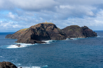 View of Ilheu De Ferro from Furado Norte Viewpoint in Porto Santo, Madeira, Portugal