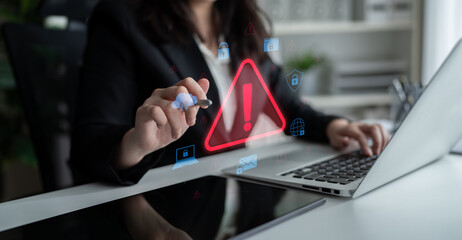 Cybersecurity threat alert protects data. Cyber security threat alert prevents access, alert warns breach, defends system, and cyber security threat alert identifies risk. Latch