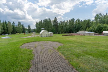 Exterior of Plokstine soviet nuclear missile base in Lithuania