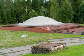 Exterior of Plokstine soviet nuclear missile base in Lithuania