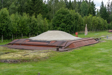 Exterior of Plokstine soviet nuclear missile base in Lithuania