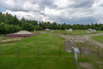 Exterior of Plokstine soviet nuclear missile base in Lithuania