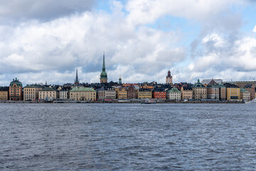 Waterfront view of Gamla Stan in Stockholm, Sweden