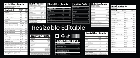 nutrition facts, nutrition facts label, supplement facts label, nutrition label, nutrition fact template
