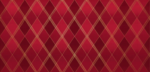 Elegant red and gold argyle pattern classic diamond design for festive backgrounds adding a touch of luxury