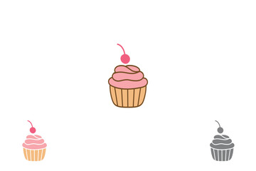cupcake vector illustration logo Icon symbol