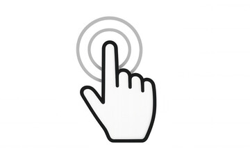 Fototapeta premium Hand cursor clicking, showing digital interaction. Transparent background for easy integration in various designs