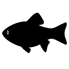Stylized cherry barb fish vector illustration scalable graphic art for aquatic themes and marine designs silhouette