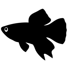 Endler's livebearer fish vector illustration scalable fish icon for aquatic life and aquarium designs silhouette