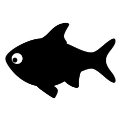 Ember tetra fish vector illustration scalable icon for aquatic themes and decorative graphics silhouette