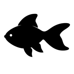 Scalable vector illustration of a vibrant goldfish an aquatic pet symbolizing good fortune and prosperity perfect for digital graphics and designs silhouette