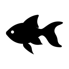 Scalable vector illustration of a goldfish icon minimalist style perfect for aquatic themes and designs silhouette