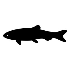 Kuhli loach fish vector illustration scalable icon of a serene aquatic creature for pet and wildlife designs silhouette