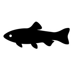 Kuhli loach fish vector illustration scalable aquatic animal icon for aquatic themes and pet store graphics silhouette