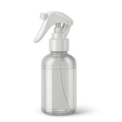 Clear Plastic Spray Bottle with White Trigger Sprayer and Tube transparent isolated on a transparent background