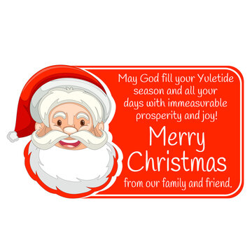 Merry Christmas Greeting with Santa Claus Illustration 