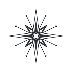 Obraz premium Vintage nautical windrose compass sign