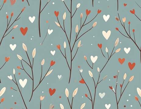 Floral heart pattern - Powered by Adobe