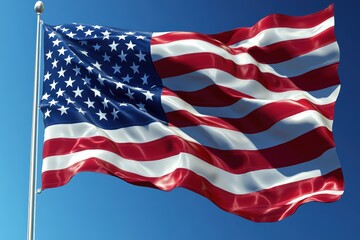 Creative advertising layouts featuring the American flag against a blue sky