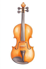 Fototapeta premium A close-up of a wooden violin, showcasing its elegant curves and intricate details