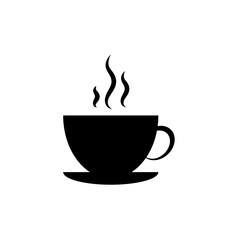 A cup of hot cafe coffee or caffeine drink flat vector icon for food apps and websites