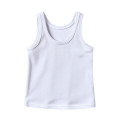 Plain white tank top, viewed from above on a dark background