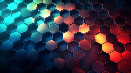 Colorful abstract background with three dimensional hexagon pattern