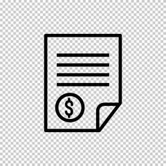 Stack of bills, statements, or invoices flat vector icon isolated on transparent background
