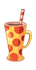 Sweet hot drink cup cartoon
