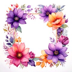 Fototapeta premium Floral square frame design