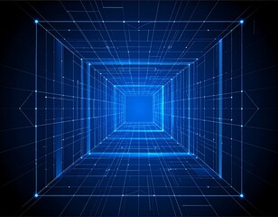 Futuristic digital tunnel