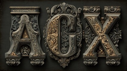 Decorative alphabets featuring ornate letters with flourishes and patterns, perfect for monograms, invitations, and branding designs
