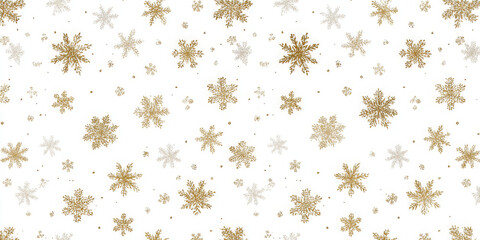 Elegant gold snowflake pattern festive winter background for Christmas and New Year designs seamless vector illustration