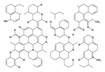 Caffeine Molecule Pattern - Minimalist Vector Design on White Background