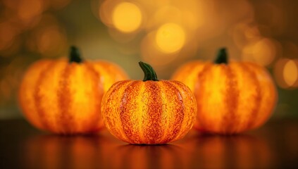 Celebrate autumn with these vibrant pumpkins basking in warm, glowing light perfect for fall festivities and seasonal promotions this harvest season