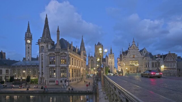 Evening View of beautiful Ghent - Belgium