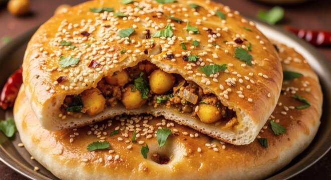 Amritsari Kulcha Spiced Stuffed Flatbread from Punjab