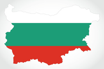 Vector graphic artwork suitable for print and web containing flat detailed map of BULGARIA