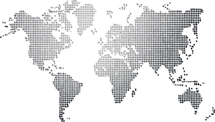 Fototapeta premium map of the world in a mosaic of squares