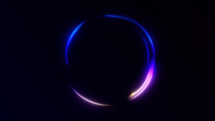 Glowing blue and purple sphere with smooth luminous light and gradient reflections on a dark background. Elegant and futuristic design.