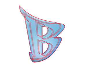 B letter blue isolated