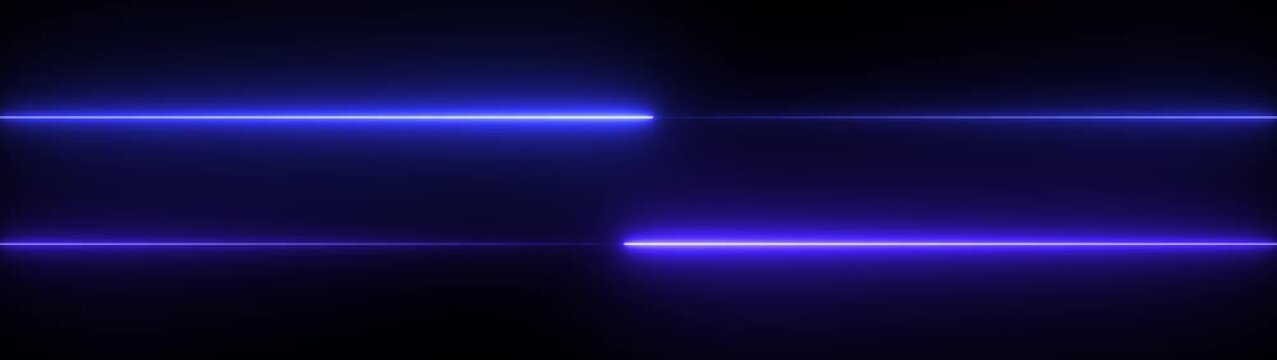 Abstract glowing blue neon lines on a dark background with subtle light diffusion creating a futuristic frame effect